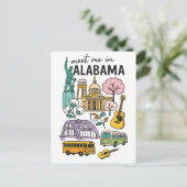 Meet Me In Alabama Iconic Landmarks Travel Briefkaart (Staand voorkant)