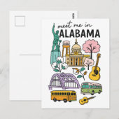 Meet Me In Alabama Iconic Landmarks Travel Briefkaart (Voorkant / Achterkant)