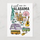 Meet Me In Alabama Iconic Landmarks Travel Briefkaart (Voorkant)