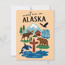 Meet Me In Alaska Icons Retro Briefkaart