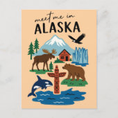 Meet Me In Alaska Icons Retro Briefkaart (Voorkant)