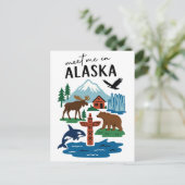 Meet Me In Alaska Wildlife Nature Souvenir Briefkaart (Staand voorkant)