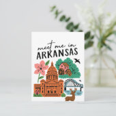 Meet Me In Arkansas Southern USA Doodle Landmarks Briefkaart (Staand voorkant)