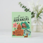 Meet Me In Arkansas Southern USA Retro Landmarks Briefkaart (Staand voorkant)