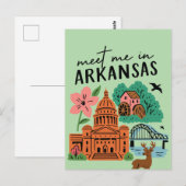 Meet Me In Arkansas Southern USA Retro Landmarks Briefkaart (Voorkant / Achterkant)
