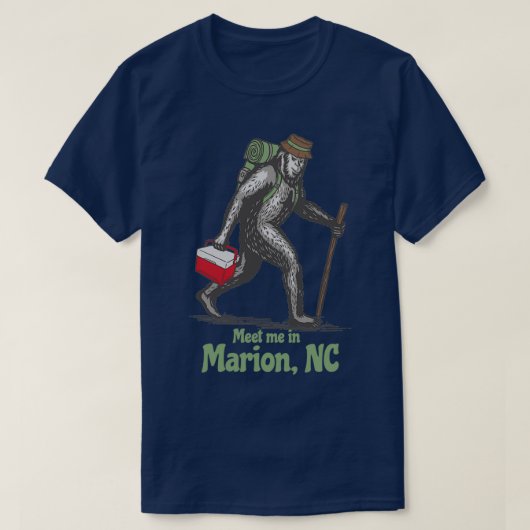 Meet Me in Marion North Carolina NC Bigfoot Sasqua T-shirt (Design voorkant)