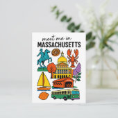 Meet Me In Massachusetts Boston Lobster Cranberry Briefkaart (Staand voorkant)