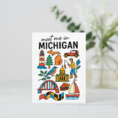 Meet Me In Michigan Lighthouse Cherry Pie Car Briefkaart (Staand voorkant)