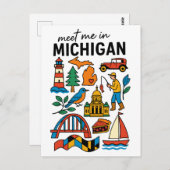 Meet Me In Michigan Lighthouse Cherry Pie Car Briefkaart (Voorkant / Achterkant)
