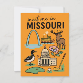 Meet Me In Missouri St. Louis Kansas City Retro Briefkaart