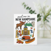 Meet Me In New Hampshire Mountains Maple Icons Briefkaart (Staand voorkant)