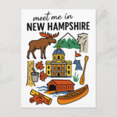 Meet Me In New Hampshire Mountains Maple Icons Briefkaart (Voorkant)