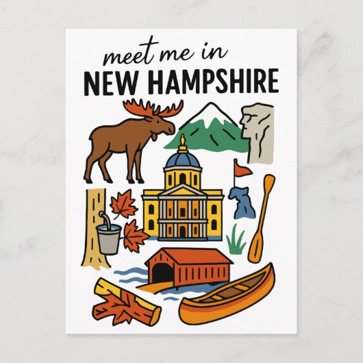 Meet Me In New Hampshire Mountains Maple Icons Briefkaart (Voorkant)