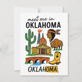 Meet Me In Oklahoma Native American Cowboy Oil Briefkaart