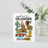 Meet Me In Oklahoma Native American Cowboy Oil Briefkaart (Staand voorkant)