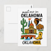 Meet Me In Oklahoma Native American Cowboy Oil Briefkaart (Voorkant / Achterkant)