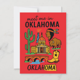 Meet Me In Oklahoma Retro Native American Cowboy Briefkaart