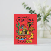Meet Me In Oklahoma Retro Native American Cowboy Briefkaart (Staand voorkant)