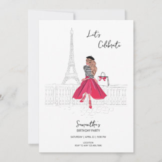 Meet Me in Paris – Birthday Party Invitation Kaart