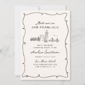 Meet Me In San Francisco Hand Drawn Bachelorette Kaart (Voorkant)