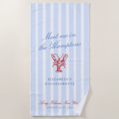 Meet Me in The Hamptons Bachelorette Strandlaken (Voorkant)