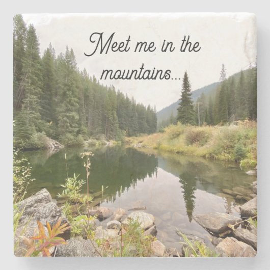 Meet Me in the Mountains Stone Coaster Stenen Onderzetter (Voorkant)