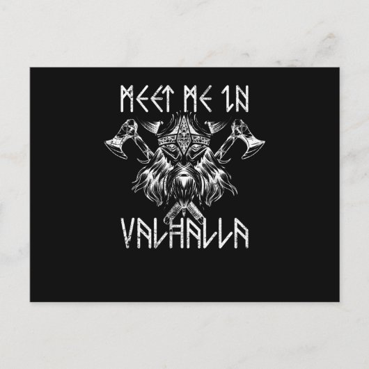 Meet Me In Valhalla Nordic Shirt Runes Vikings Briefkaart (Voorkant)