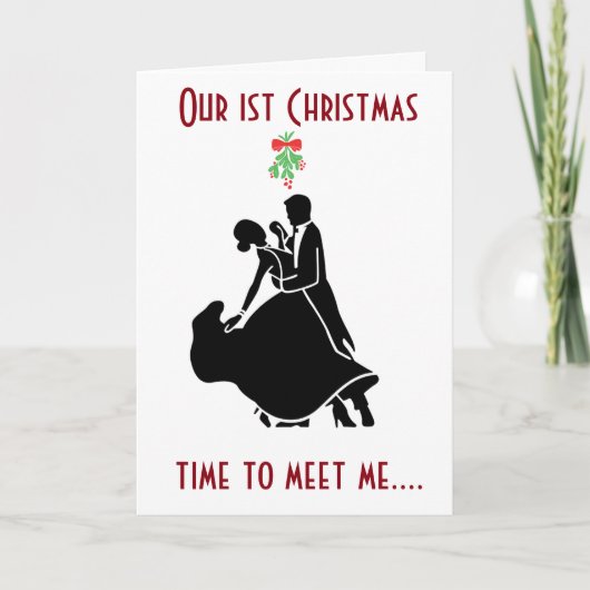 **MEET ME ONDER MISTLETOE** ONZE EERSTE CHRISTMAS FEESTDAGEN KAART (Voorkant)
