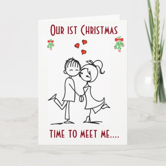 **MEET ME ONDER MISTLETOE** ONZE EERSTE CHRISTMAS FEESTDAGEN KAART (Voorkant)