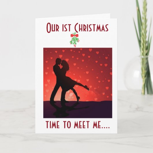 **MEET ME ONDER MISTLETOE** ONZE EERSTE CHRISTMAS FEESTDAGEN KAART (Voorkant)