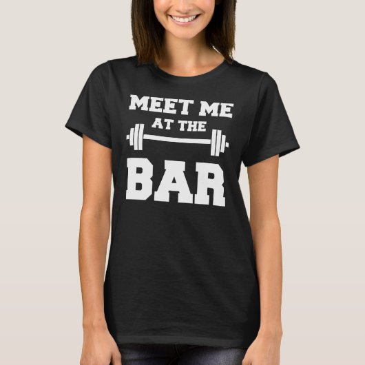 MEET ME OP HET BAR Funny Women's Black Gym Shirt (Voorkant)
