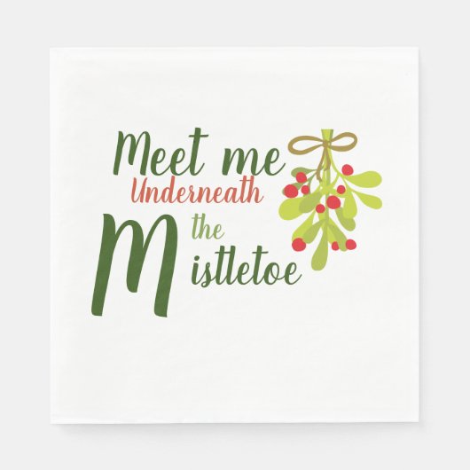 Meet Me Underneath The Mistletoe Paper Napkin Servet (Voorkant)