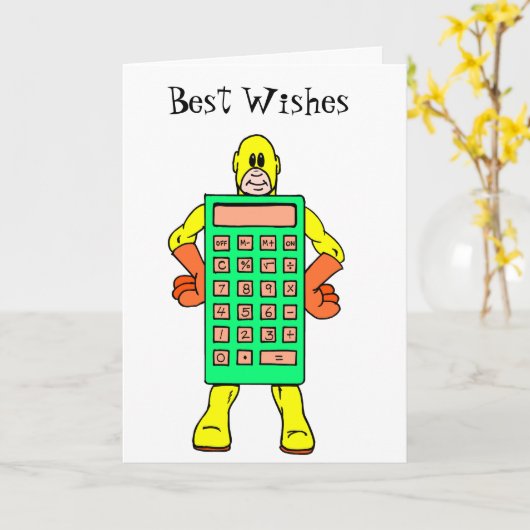 Meet Mr Calculatoir Man Kaart (Gele Bloem)