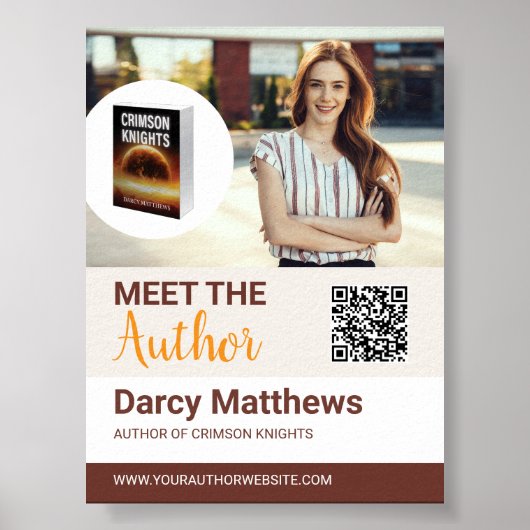 Meet the Author Promo Photo Modern QR Code Poster (Voorkant)