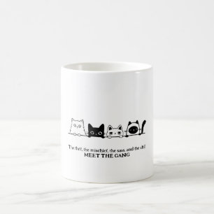 "Meet the Gang" Cat-Themd Mok Classic Mok, 325 ml