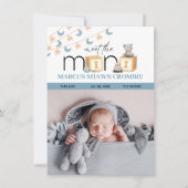 Meet The Mini Blue Baby Birth Announcement Card (Voorkant)