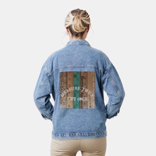 Meet twee keer, knip een keer Jean jas met liniale Denim Jacket (Model)