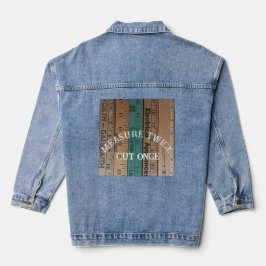 Meet twee keer, knip een keer Jean jas met liniale Denim Jacket
