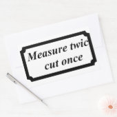 Meet tweemaal gesneden eenmaal grappig rechthoekige sticker (Envelop)