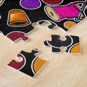 Meet tweemaal gesneden eenmaal naaibenodigdheden o legpuzzel (Zijkant)