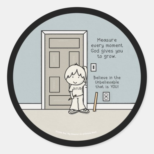 Meetbare momenten ronde sticker (Voorkant)