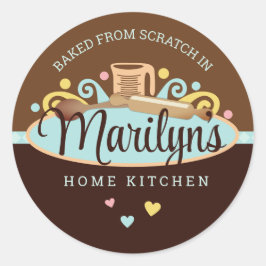 Meetbeker keukengerei bakkerij gebak chef-kok ronde sticker