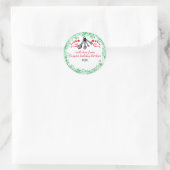 Meetende kerstkoekjes op maat ronde sticker (Tas)
