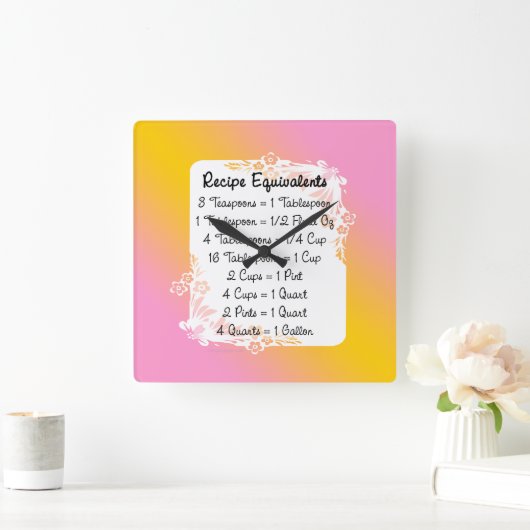 Meetequivalenten Keukenhelperkoraal Vierkante Klok (Huis)