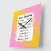 Meetequivalenten Keukenhelperkoraal Vierkante Klok (Hoek)