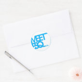 MeetESQ blauw Ronde Sticker (Envelop)