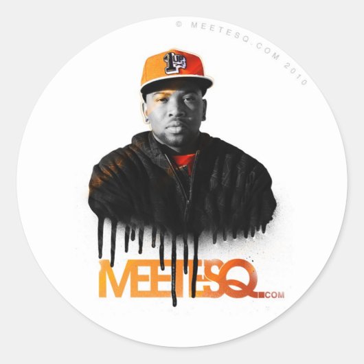 MeetESQ.com gespoten Ronde Sticker (Voorkant)