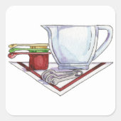 Meetgereedschap Vierkante Sticker (Voorkant)