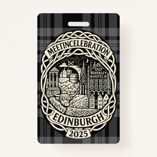 MEETinCelebration Edinburgh - Nacht-tijd Label Badge (Voorkant)