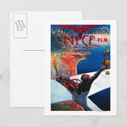 Meeting D' Aviation in Nice, France Poster Briefkaart (Voorkant / Achterkant)